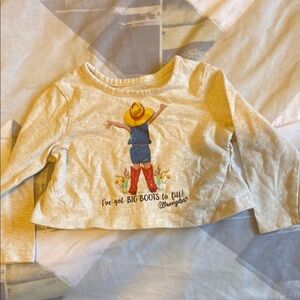 Wrangler Cream Long Sleeve Kids Tee with Colorful Graphic